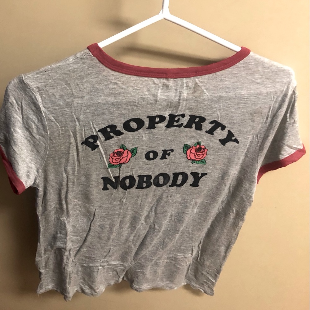 Property of nobody crew neck short sleeve t shirt